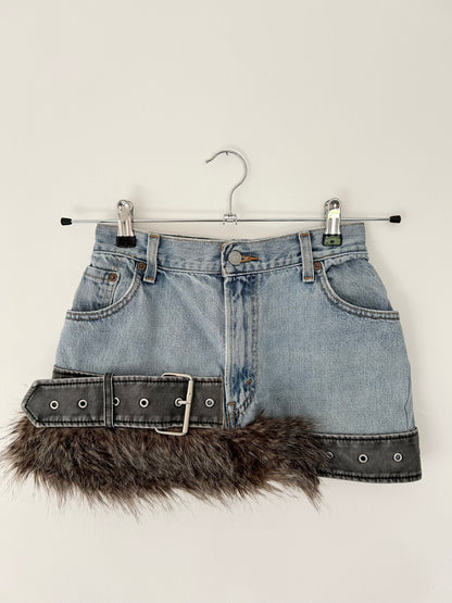 Mini Denim Reworked Skirt (size 6)