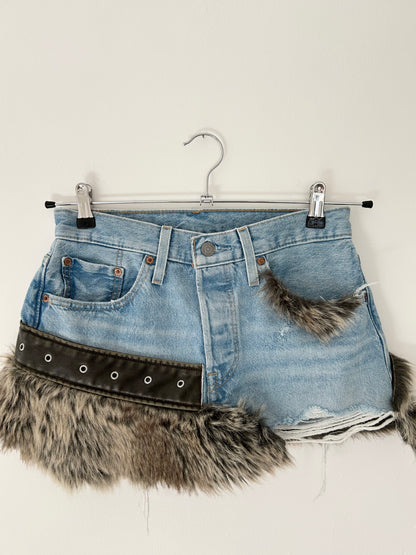Mini Denim Reworked Skirt (size 8)
