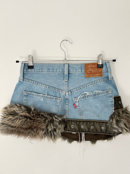 Mini Denim Reworked Skirt (size 8)