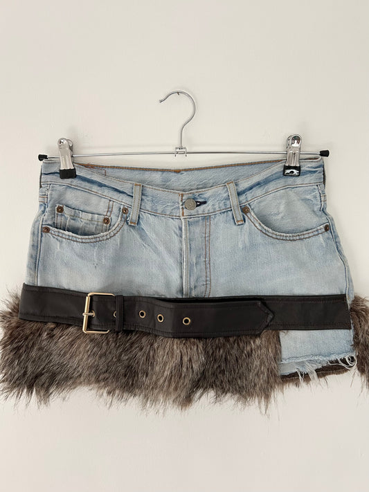 Mini Denim Reworked Skirt (size 10)