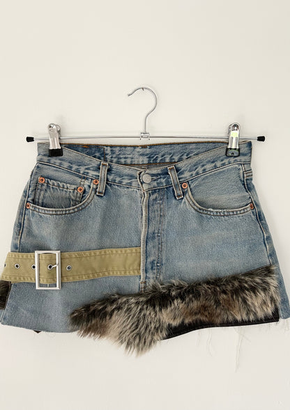 Mini Denim Reworked Skirt (size 8)